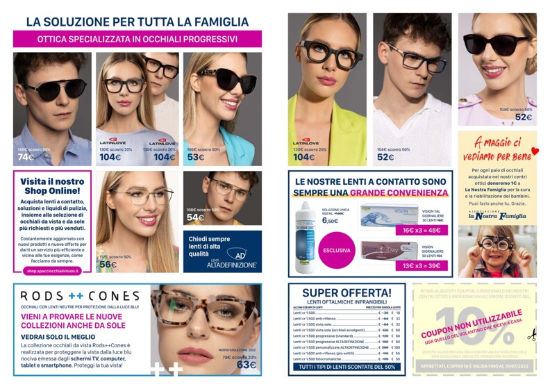 Spaccio Occhiali Vision a Lipomo, offerte e promozioni