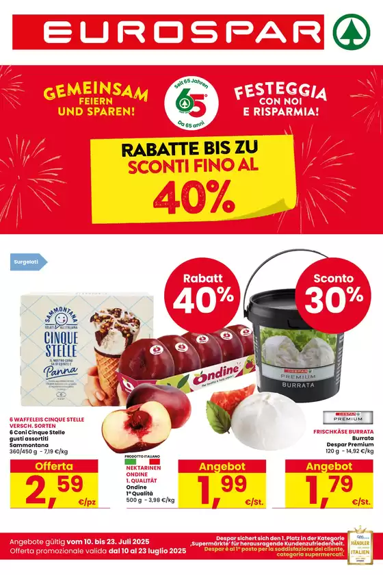 Sconti fino al 40%