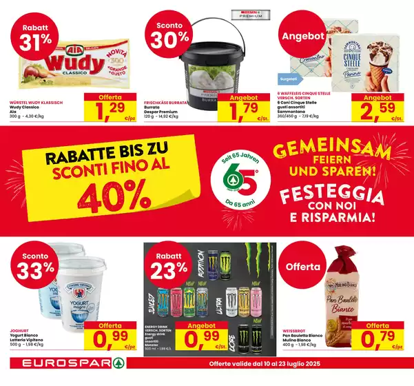 Sconti fino al 40%