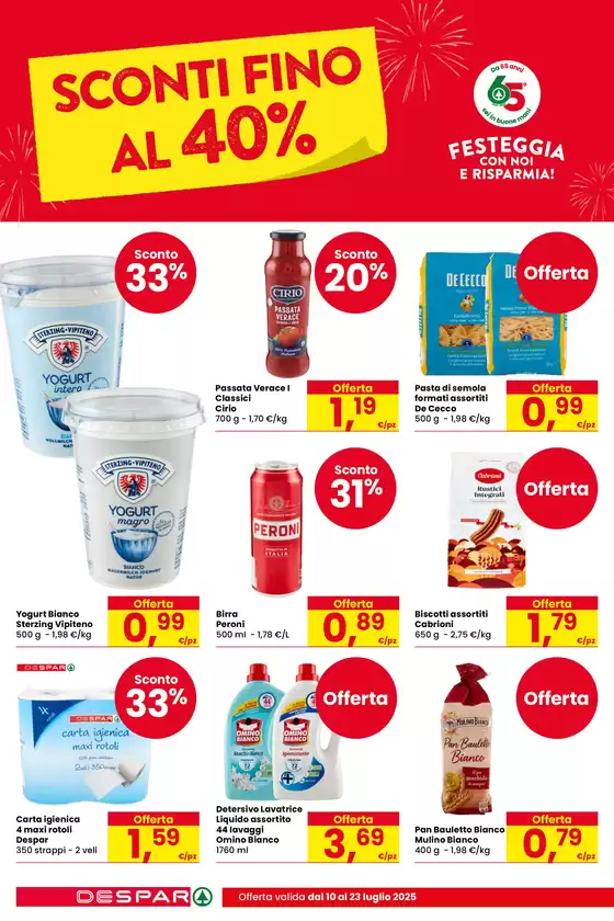 Sconti fino al 40%