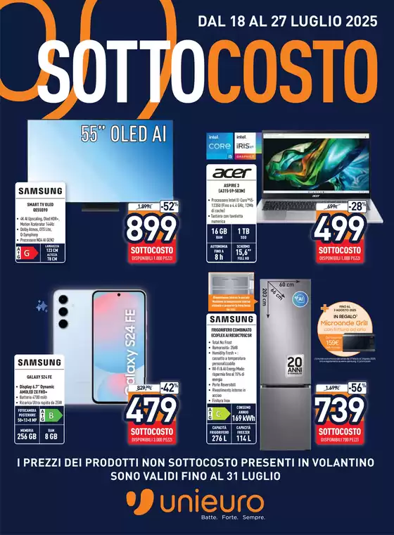 Volantino Unieuro a Ruffano | SOTTOCOSTO da Unieuro! | 2025-07-18T00:00:00.000Z - 2025-07-27T00:00:00.000Z