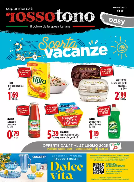 Volantino Supermercati Rossotono Easy a Castro | Scorta vacanze | 2025-07-17T00:00:00.000Z - 2025-07-27T00:00:00.000Z