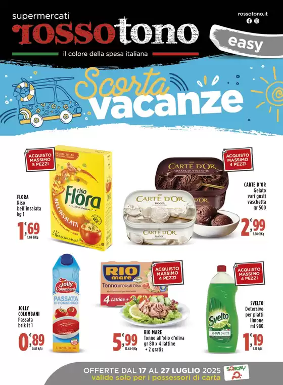 Volantino Supermercati Rossotono Easy a Noto | Scorta vacanze | 2025-07-17T00:00:00.000Z - 2025-07-27T00:00:00.000Z