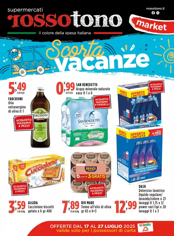 Volantino Supermercati Rossotono Market a Calvizzano | Scorta vacanze | 2025-07-17T00:00:00.000Z - 2025-07-27T00:00:00.000Z