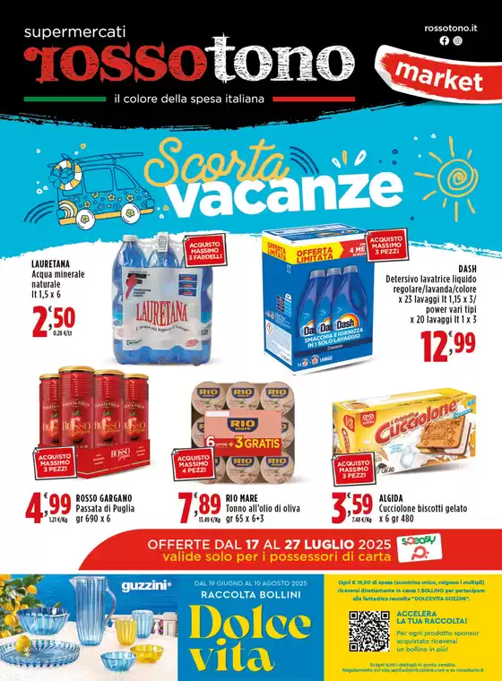 Volantino Supermercati Rossotono Market a Castro | Scorta vacanze | 2025-07-17T00:00:00.000Z - 2025-07-27T00:00:00.000Z