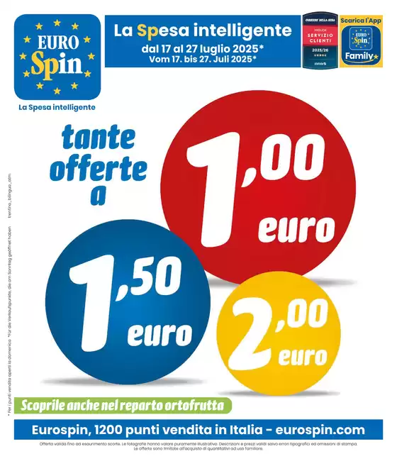 TANTE OFFERTE A 1 €, 1,5 € E 2 €