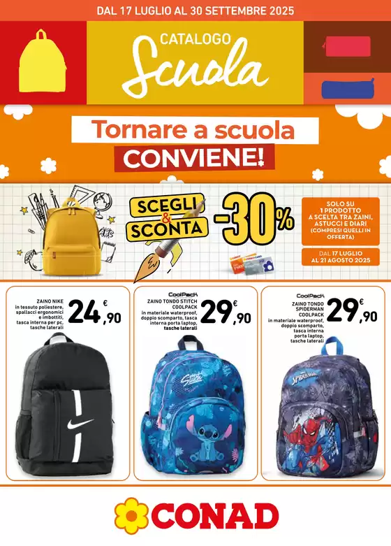 Volantino Conad a Narni | Catalogo Scuola | 2025-07-17T00:00:00.000Z - 2025-09-30T00:00:00.000Z