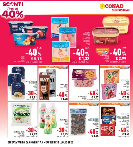 Sconti fino al 40%
