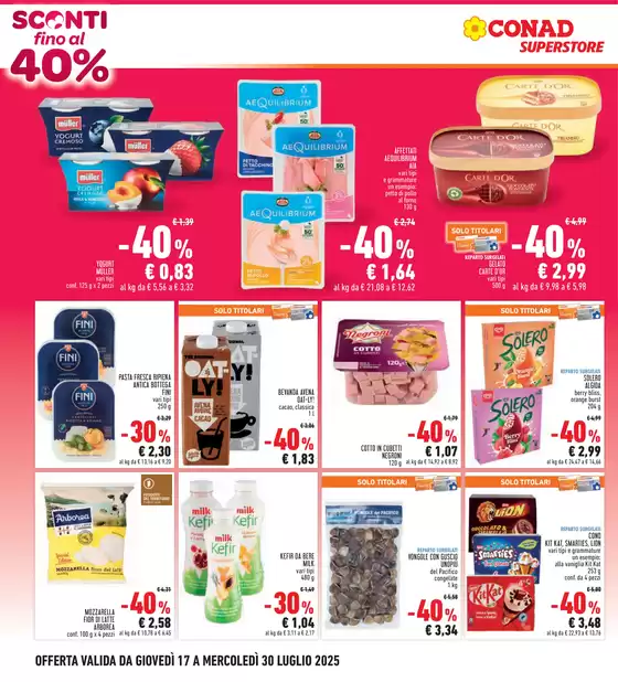 Sconti fino al 40%