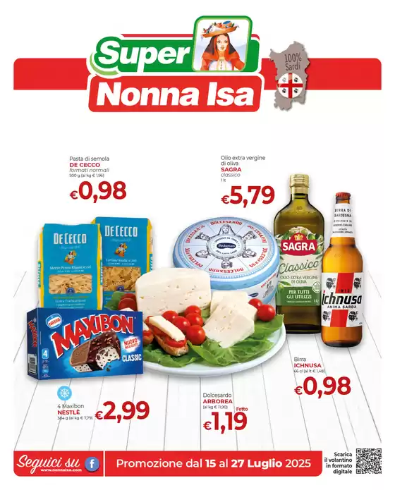 Promozione dal 15 al 27 Luglio 2025