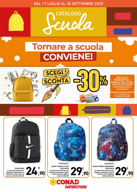 Volantino Conad Superstore a Noto | Catalogo Scuola | 2025-07-17T00:00:00.000Z - 2025-09-30T00:00:00.000Z