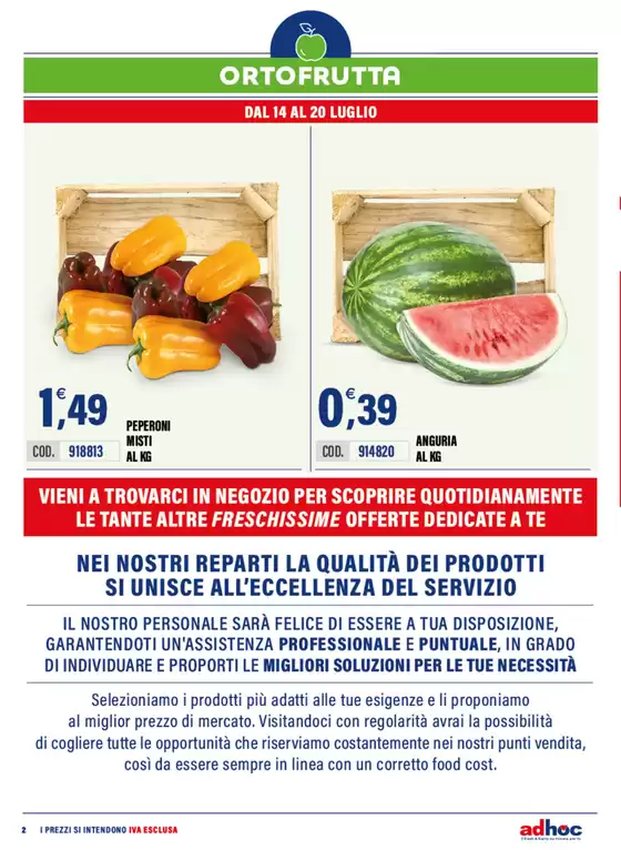 Offerte valide dal 14 al 27 luglio 