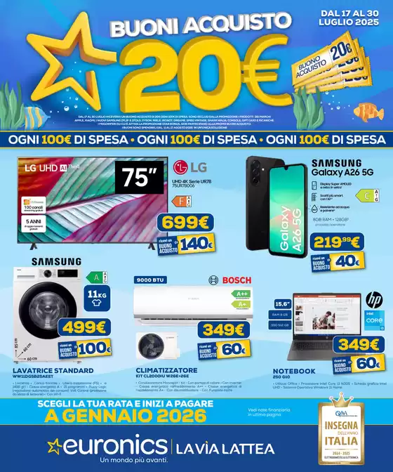 Volantino Euronics a Milazzo | Buoni acquisti: 20 euro | 2025-07-17T00:00:00.000Z - 2025-07-30T00:00:00.000Z