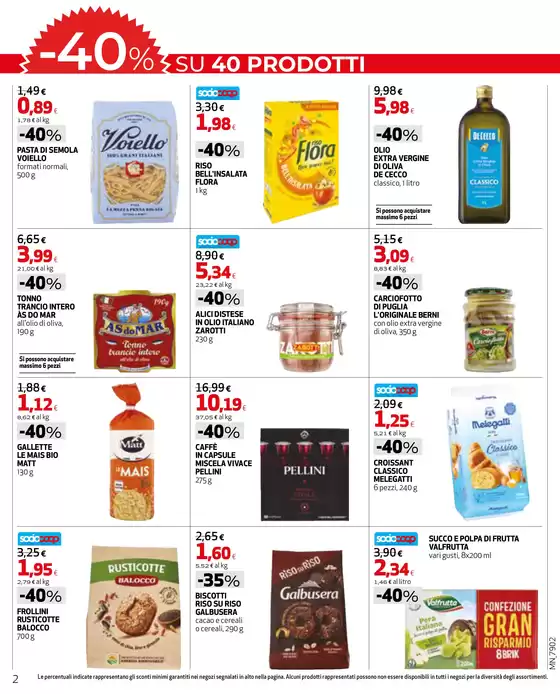 -40% su 40 prodotti