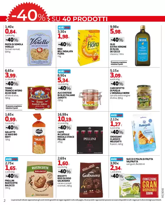 -40% su 40 prodotti