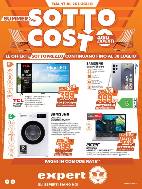 Volantino Expert a Barletta | SOTTOCOSTO e sottoprezzo da Expert! | 2025-07-17T00:00:00.000Z - 2025-07-30T00:00:00.000Z