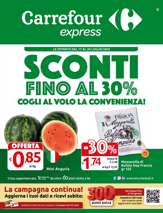 Volantino Carrefour Express a Firenze | Sconti fino al 30% | 2025-07-17T00:00:00.000Z - 2025-07-30T00:00:00.000Z