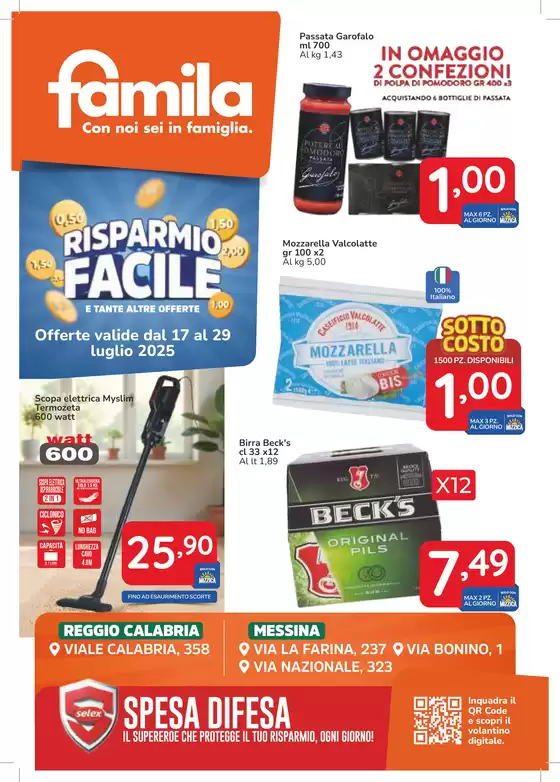 Volantino Famila Superstore a Scaletta Zanclea | Risparmio facile | 2025-07-17T00:00:00.000Z - 2025-07-29T00:00:00.000Z
