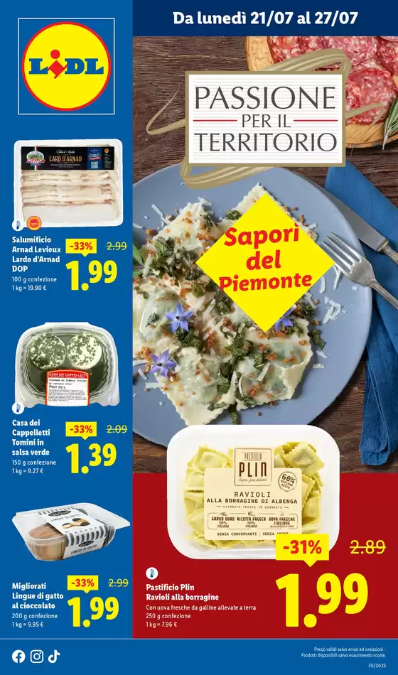 Volantino Lidl a Castagneto Po | Prodotti nel nostro territorio | 2025-07-21T00:00:00.000Z - 2025-07-27T00:00:00.000Z