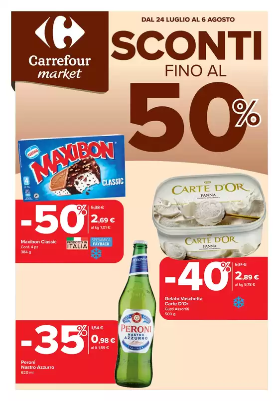 Volantino Carrefour Market a Ladispoli | Prezzi imbattibili | 2025-07-24T00:00:00.000Z - 2025-08-06T00:00:00.000Z