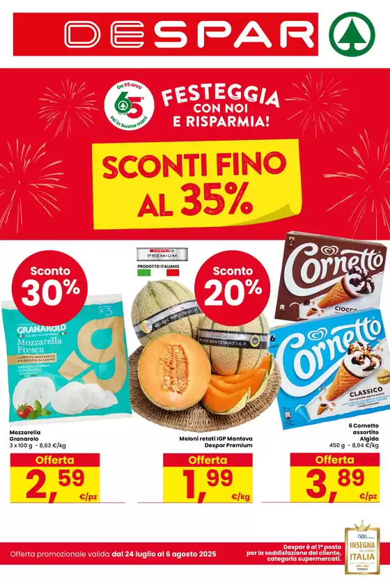 Volantino Despar a San Candido | Sconti fino al 35% | 2025-07-24T00:00:00.000Z - 2025-08-06T00:00:00.000Z