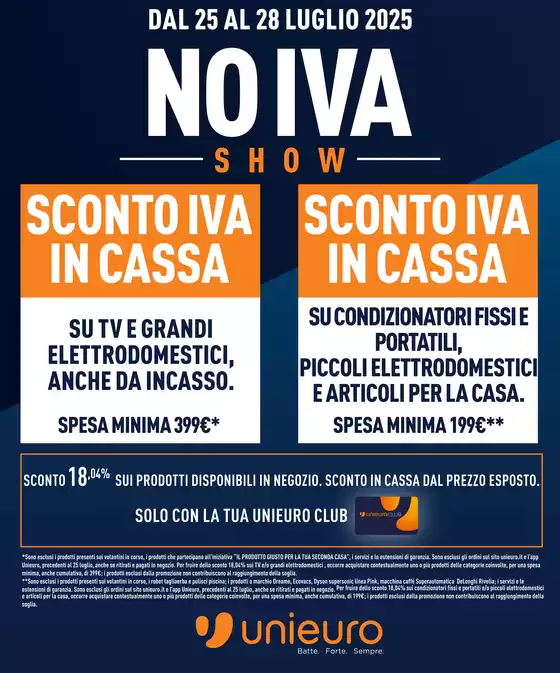 Volantino Unieuro a Campobasso | NO IVA SHOW | 2025-07-25T00:00:00.000Z - 2025-07-28T00:00:00.000Z