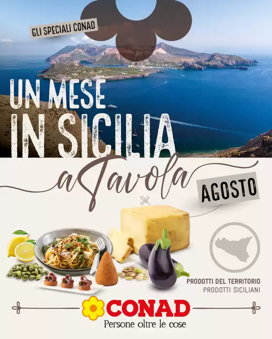 Volantino Conad a Ribera | Un mese in Sicilia  | 2025-07-30T00:00:00.000Z - 2025-08-31T00:00:00.000Z