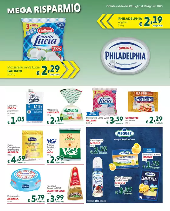 Offerte valide dal 29 Luglio al 10 agosto 2025