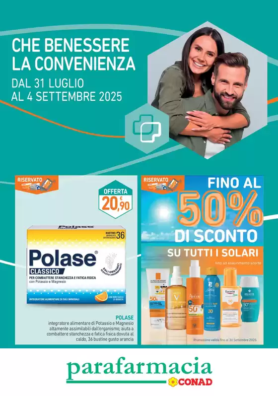 Volantino Parafarmacia Conad a Genova | Che benessere la convenienza | 2025-07-31T00:00:00.000Z - 2025-09-04T00:00:00.000Z
