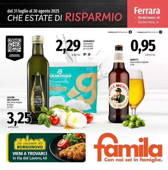 Volantino Famila a Chiusi | Che estate di risparmio | 2025-07-31T00:00:00.000Z - 2025-08-20T00:00:00.000Z