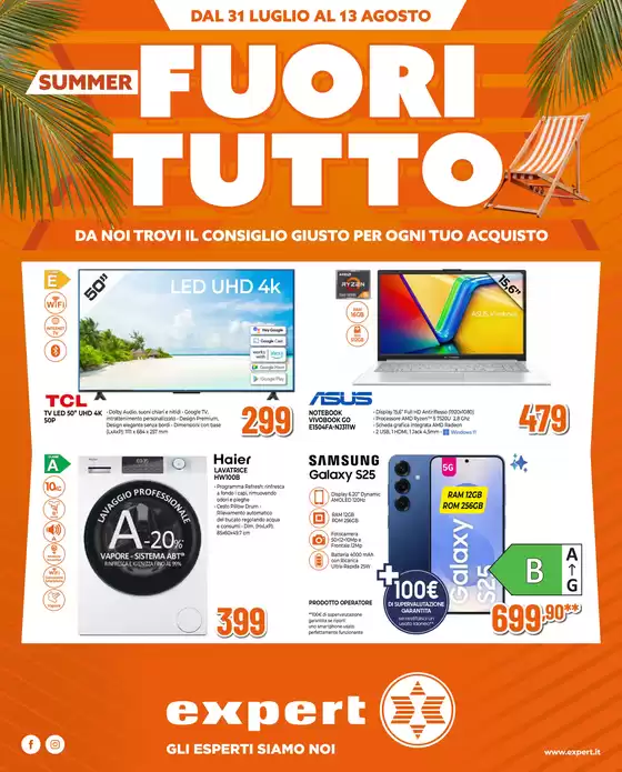 Volantino Expert a Agrigento | Summer Fuoritutto da Expert! | 2025-07-31T00:00:00.000Z - 2025-08-13T00:00:00.000Z
