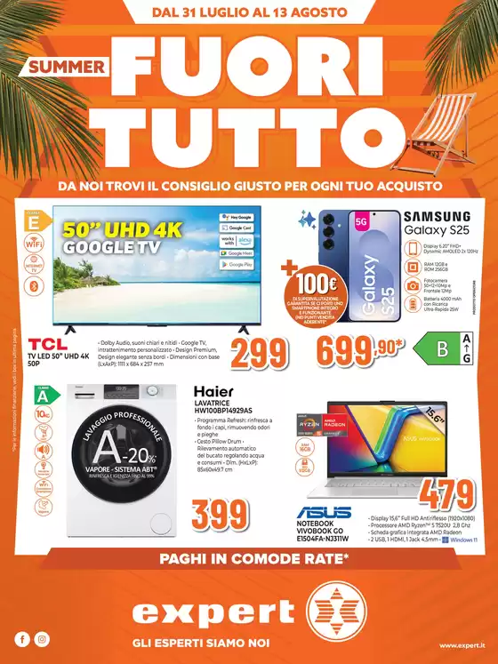 Volantino Expert a Sovico | Summer Fuoritutto da Expert! | 2025-07-31T00:00:00.000Z - 2025-08-13T00:00:00.000Z