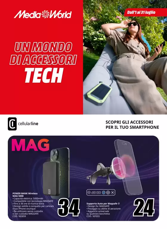 Volantino MediaWorld a Lecce | Un mondo di accesori tech | 2025-07-01T00:00:00.000Z - 2025-07-31T00:00:00.000Z