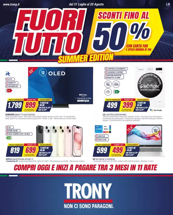 Volantino Trony a San Cipirello | Fuori tutto summer edition | 2025-07-31T00:00:00.000Z - 2025-08-20T00:00:00.000Z
