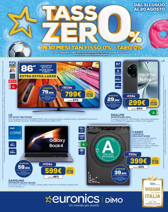Volantino Euronics a Sassari | TASSO ZERO | 2025-07-31T00:00:00.000Z - 2025-08-20T00:00:00.000Z