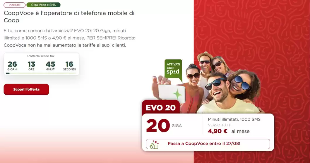 Volantino CoopVoce a Arezzo | Evo 20 | 2025-08-01T00:00:00.000Z - 2025-08-27T00:00:00.000Z