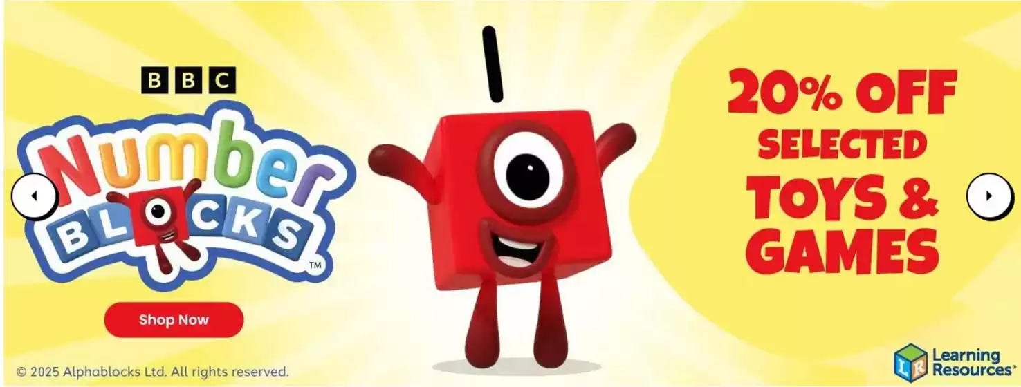 20% off selected toys& games