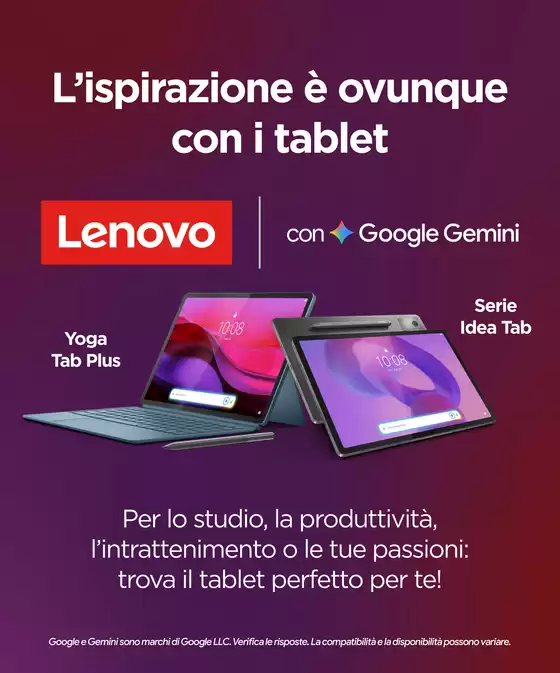 Volantino Lenovo | Tablet Go Big | 2025-08-08T00:00:00.000Z - 2025-09-30T00:00:00.000Z