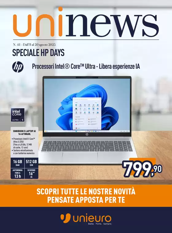 Volantino Unieuro a Canosa di Puglia | Speciale HP da Unieuro! | 2025-08-08T00:00:00.000Z - 2025-08-20T00:00:00.000Z