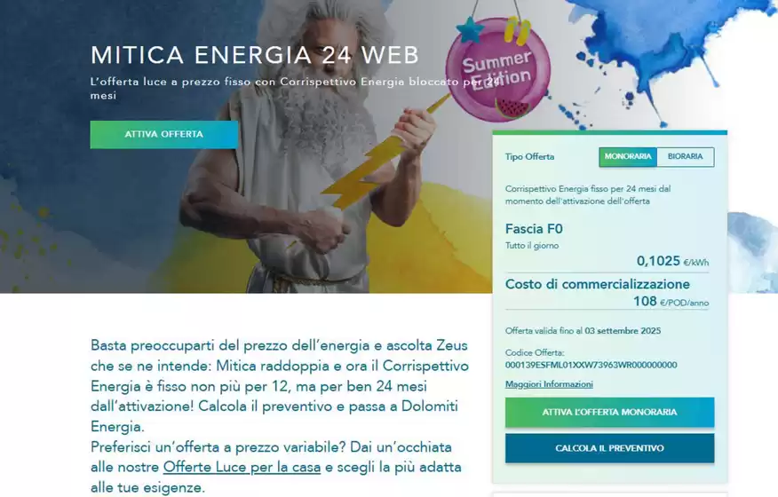 Volantino Dolomiti Energia a Biella | Mitica energia 24 web | 2025-08-07T00:00:00.000Z - 2025-09-03T00:00:00.000Z
