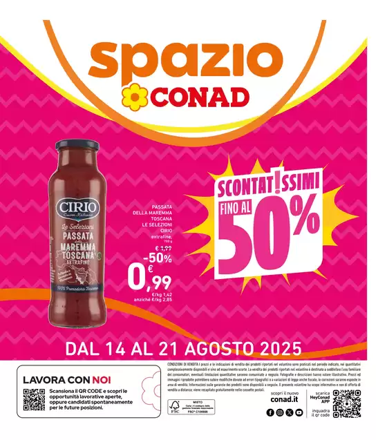 Volantino Spazio Conad a Gissi | Scontatissimi fino al 50%  | 2025-08-14T00:00:00.000Z - 2025-08-21T00:00:00.000Z