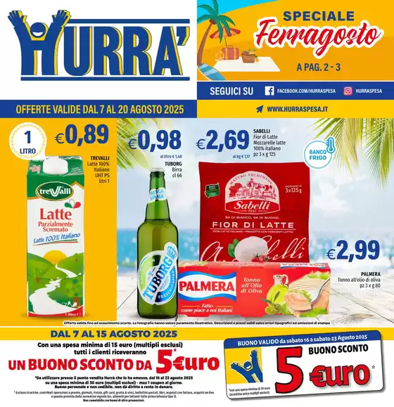 Volantino Hurrà Discount a Vetralla | Speciale ferragosto | 2025-08-07T00:00:00.000Z - 2025-08-20T00:00:00.000Z