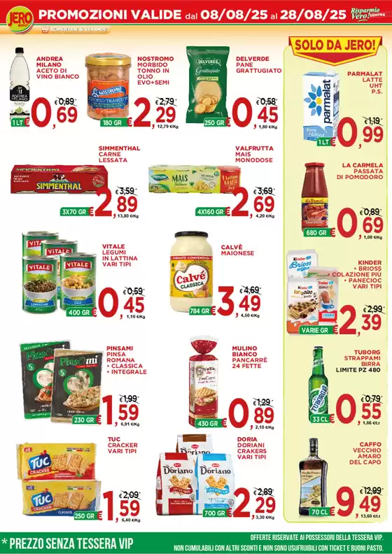 Promozioni valide dal 08/08/25 al 28/08/25