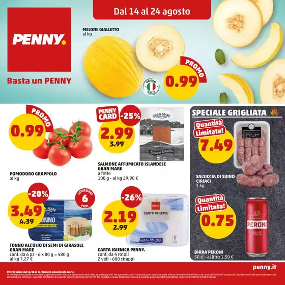 Volantino PENNY a Ponzone | Dal 14 luglio al 24 agosto | 2025-08-14T00:00:00.000Z - 2025-08-24T00:00:00.000Z