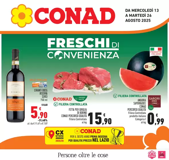 Volantino Conad a Gissi | Freschi di convenienza | 2025-08-13T00:00:00.000Z - 2025-08-26T00:00:00.000Z