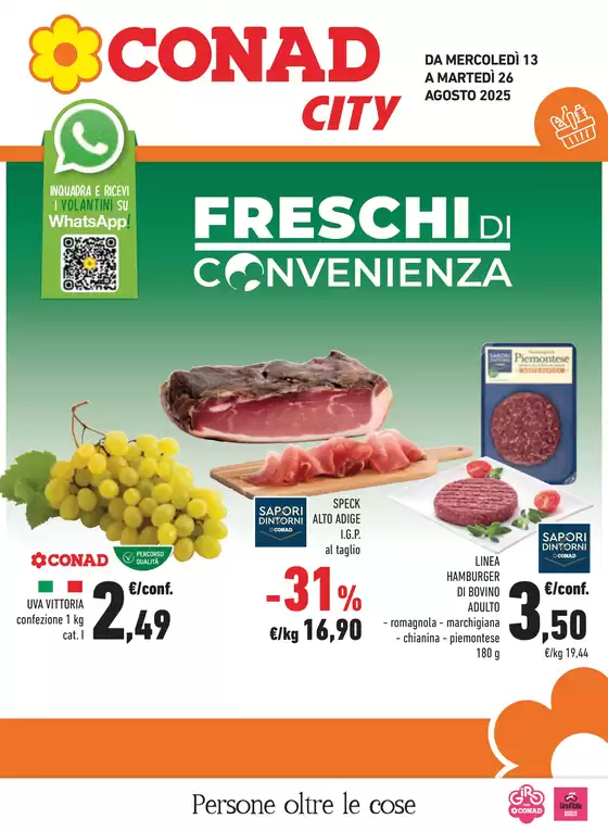 Volantino Conad City a Correggio | Freschi di convenienza | 2025-08-13T00:00:00.000Z - 2025-08-26T00:00:00.000Z