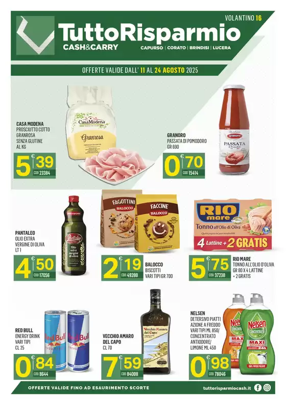 Offerte valide dall' 11 al 24 agosto 2025