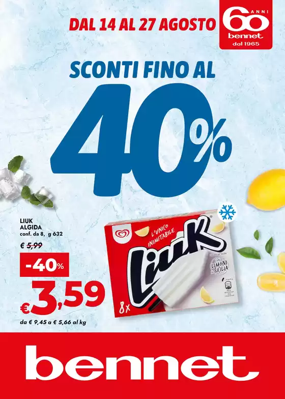 Volantino Bennet a Urbino | Sconti Fino Al 40% | 2025-08-14T00:00:00.000Z - 2025-08-27T00:00:00.000Z
