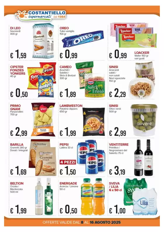 Offerte valide dal 8 al 16 agosto