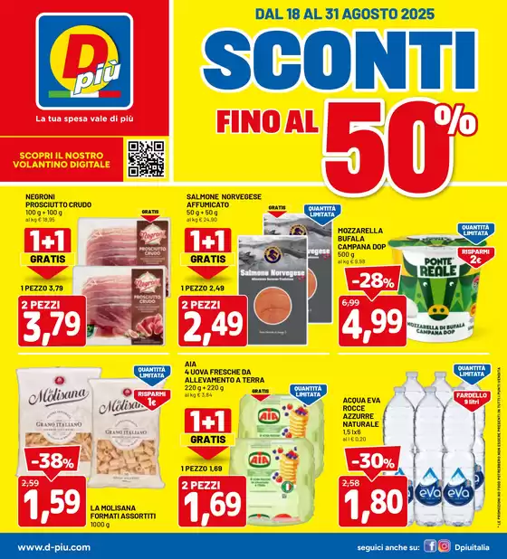 Volantino Dpiu a Nizza Monferrato | Sconti fino al 50% | 2025-08-18T00:00:00.000Z - 2025-08-31T00:00:00.000Z